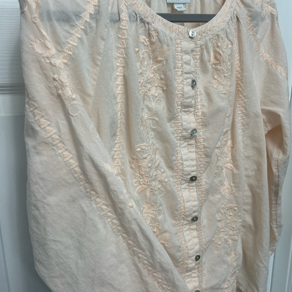 J. Jill Embroidered Button Front Blouse - Picture 2 of 5